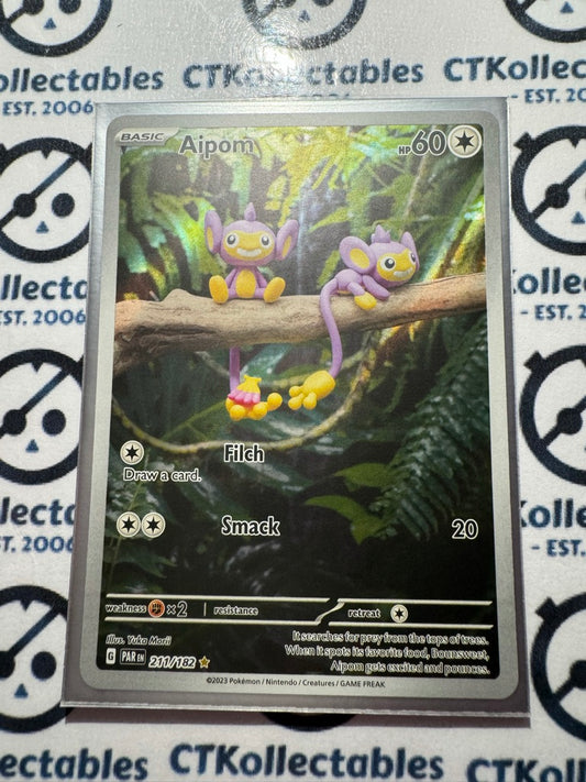 Aipom Illustration Rare #211/182 2023 Paradox Rift Pokémon TCG