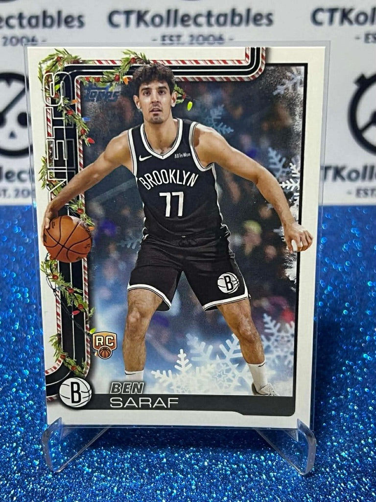 2025-26 Topps Holiday NBA #H186 Ben Saraf Brooklyn Nets RC