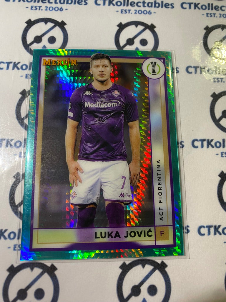 2022/23 Topps Merlin UEFA Luka Jovic Aqua Prism Refractor #6 ACF Fiorentina
