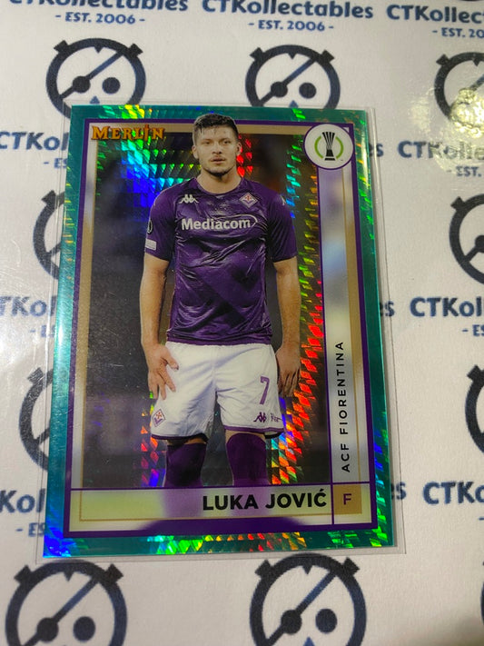 2022/23 Topps Merlin UEFA Luka Jovic Aqua Prism Refractor #6 ACF Fiorentina