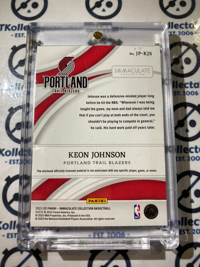 2021-22 Panini NBA Immaculate Keon Johnson RC Jersey Number #40/50 Portland