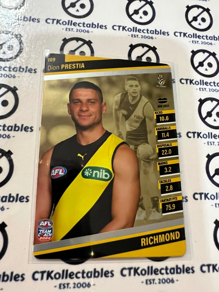 2024 AFL Teamcoach Silver Card #109 Dion Prestia Tigers