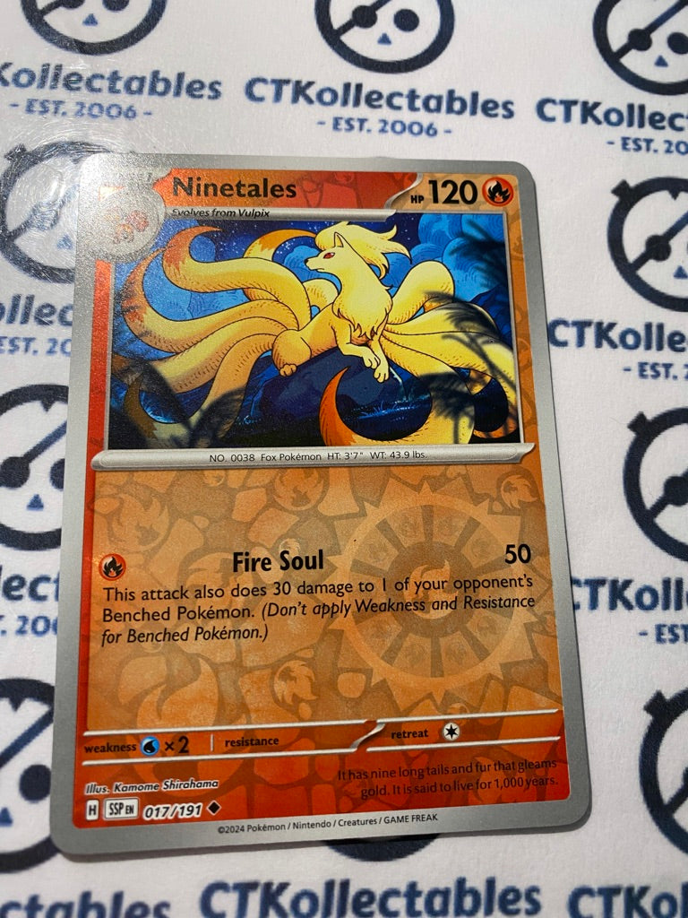 Ninetales Reverse Holo #017/191 Surging Sparks Pokémon TCG 2024