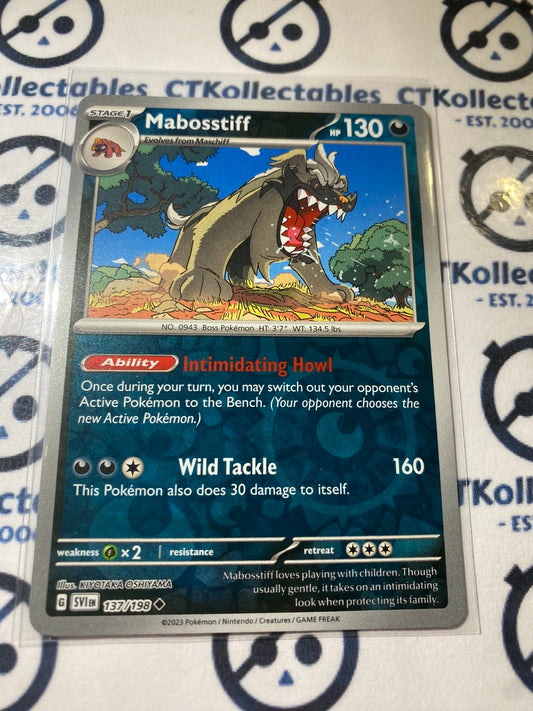 Mabosstiff Reverse Holo #137/198 2023 Scarlet & Violet Pokémon TCG