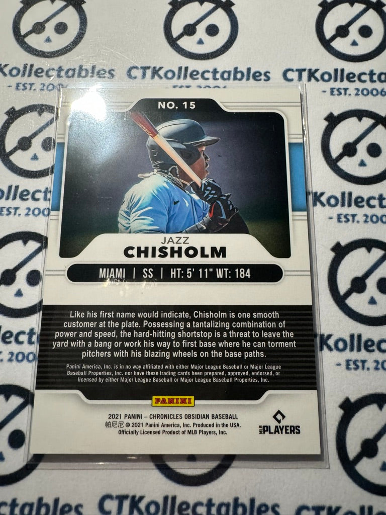 2021 Chronicles MLB Baseball Obsidian Jazz Chisholm Rookie Card RC #15 Miami