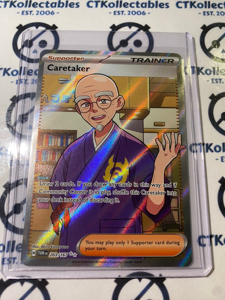 Caretakes Trainer Full Art #203/167 Twilight Masquerade Pokemon Card