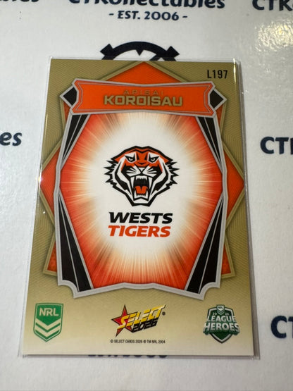 2026 Select NRL League Heroes Luminous Base #L197 Apisai Koroisau Tigers