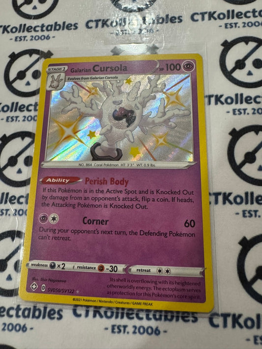 Shiny Galarian Cursola #SV050/SV122 Ultra Rare Shining Fates Pokemon Card