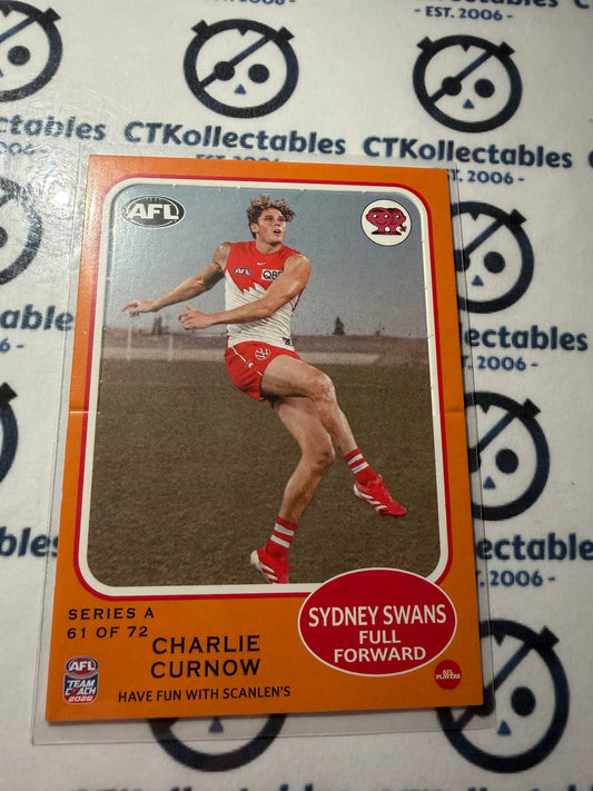 2026 Teamcoach AFL Scanlens Die-Cut Charlie Curnow 61 of 72 Swans