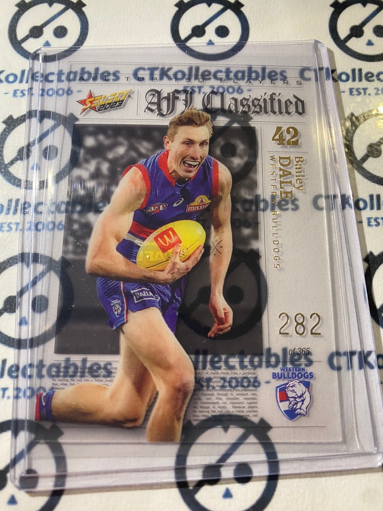 2023 AFL Footy Stars Bailey Dale Classified #282/365 Bulldogs