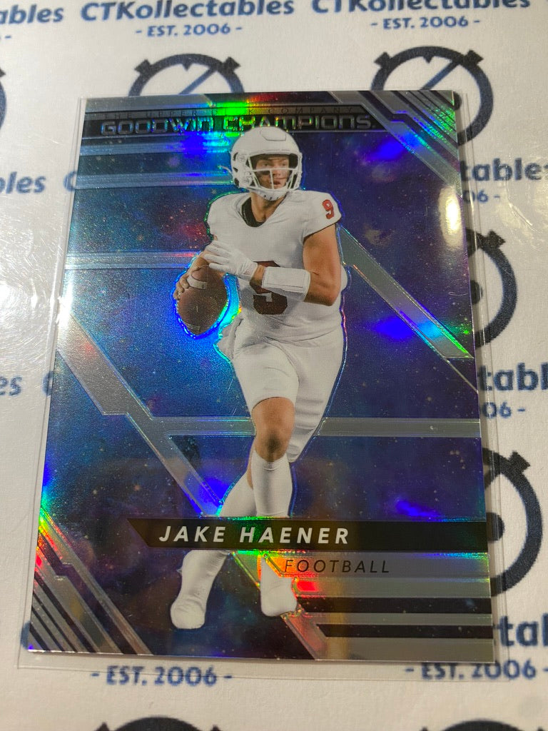 2022 Upper Deck Goodwin Champions Platinum Jake Haener Cosmic Parallel #102/199