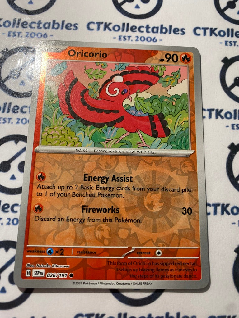 Oricorio Reverse Holo #026/191 Surging Sparks Pokémon TCG 2024