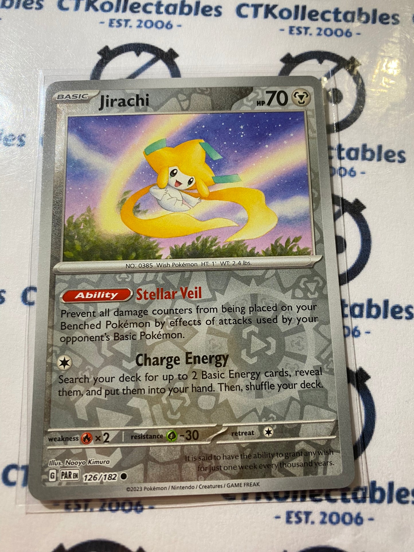 Jirachi Reverse Holo #126/182 2023 Scarlet & Violet Paradox Rift Pokémon TCG