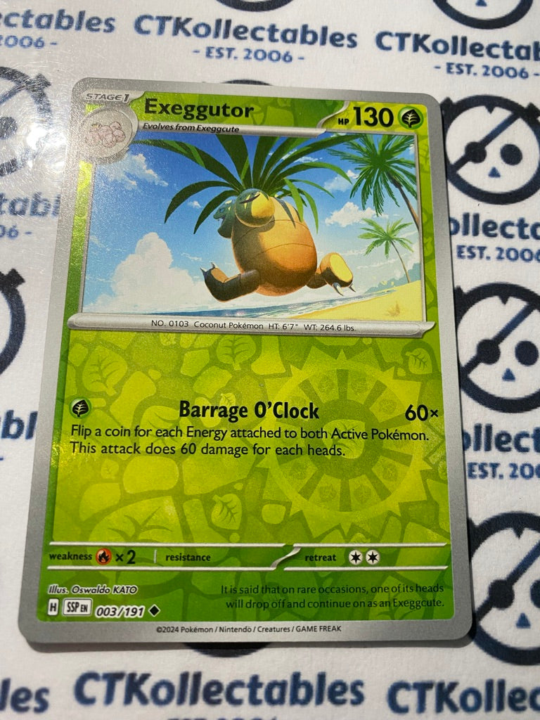 Exeggutor Reverse Holo #003/191 Surging Sparks Pokémon TCG 2024