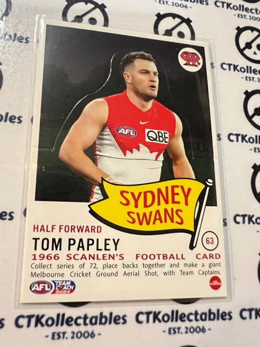2024 AFL Teamcoach Scanlens Die-Cut Tom Papley #63 Swans