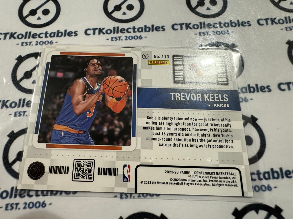 2022-23 NBA Panini Contenders Trevor Keels Variation Rookie Card #113 SP Knicks