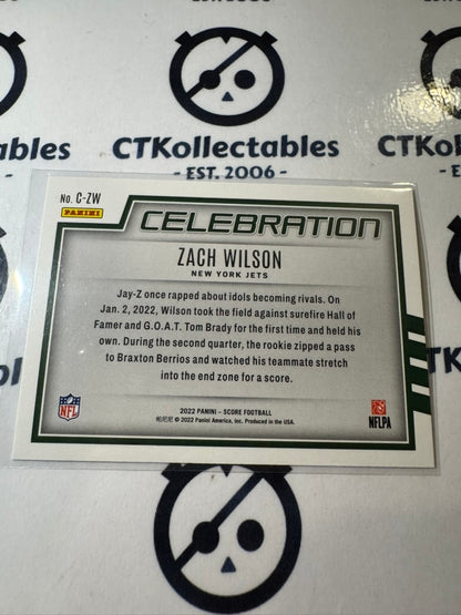 2022 NFL Panini Score Celebration #C-ZW Zach Wilson Jets