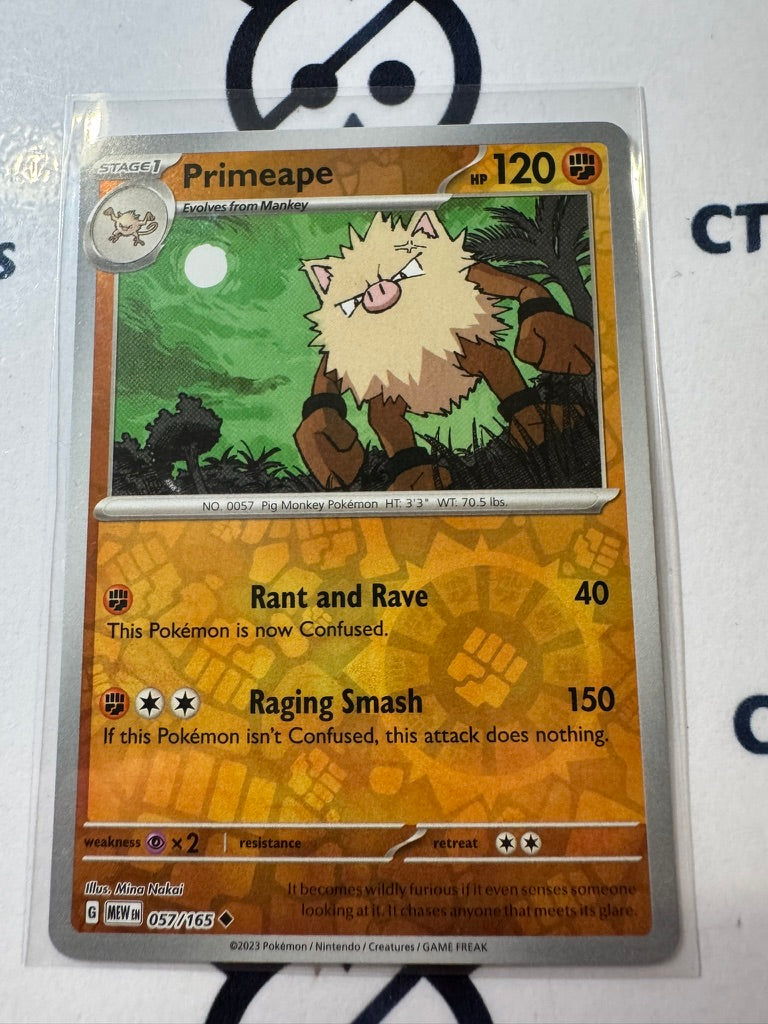 Primeape Reverse Holo #057/165 Scarlet & Violet 151 Pokemon Card