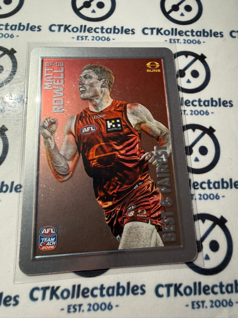 2026 Teamcoach AFL Best & Fairest Matt Rowell BF-08 Suns