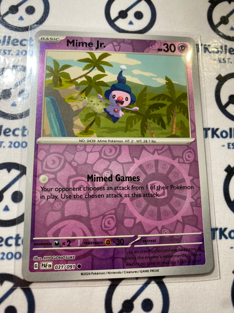 Mime Jr. reverse holo #031/091 2024 Paldean Fates Pokemon Card