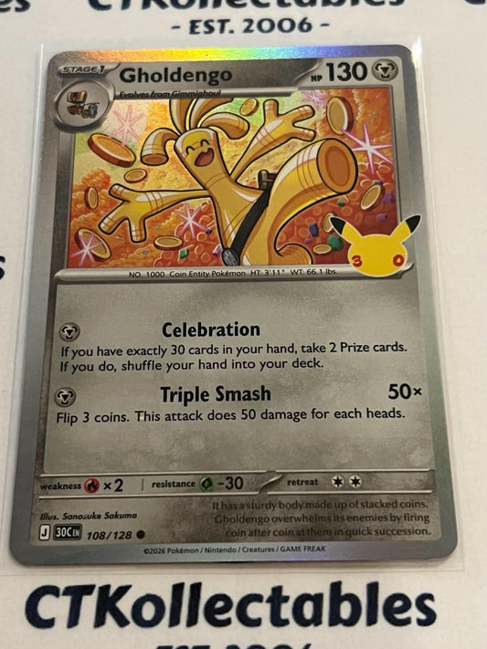 Gholdengo 108/128 Holo Foil ENG 30th Anniversary Celebration Pokemon TCG