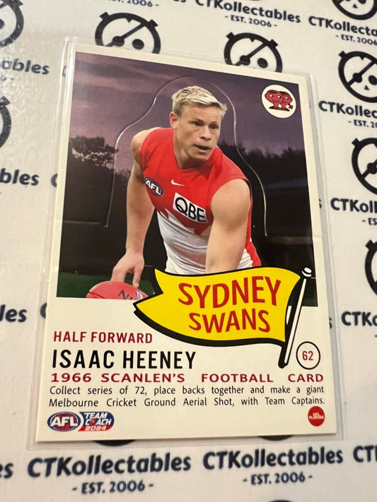 2024 AFL Teamcoach Scanlens Die-Cut Isaac Heeney #62 Swans
