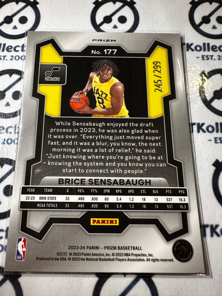 2023-24 NBA Panini PRIZM Brice Sensabaugh #245/299 Red Prizm #177 Jazz