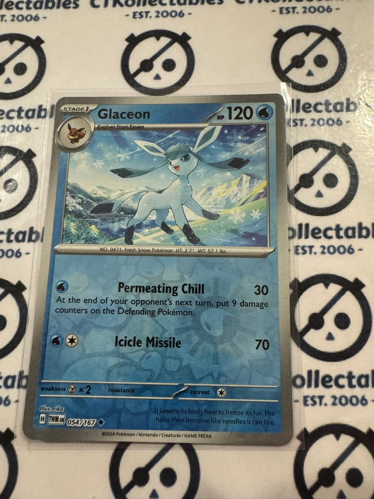 Glaceon Reverse Holo #054/167 Twilight Masquerade Pokemon Card