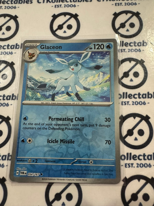 Glaceon Reverse Holo #054/167 Twilight Masquerade Pokemon Card