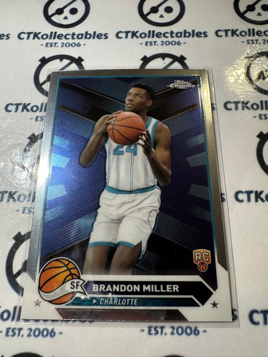 2023/24 Topps NBA Chrome Brandon Miller Rookie Card RC #127 Hornets