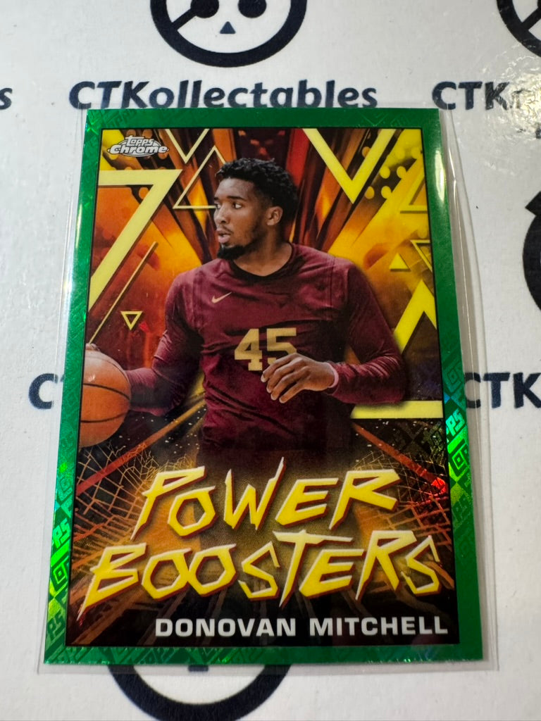 2023-24 Topps NBA Chrome Donovan Mitchell Power Boosters Green Refractor #PB-4