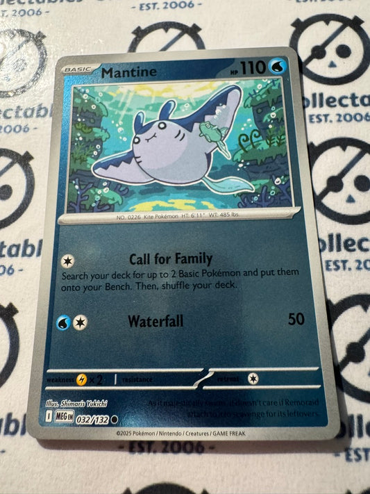 Mantine Reverse Holo #032/132 Mega Evolution Pokemon