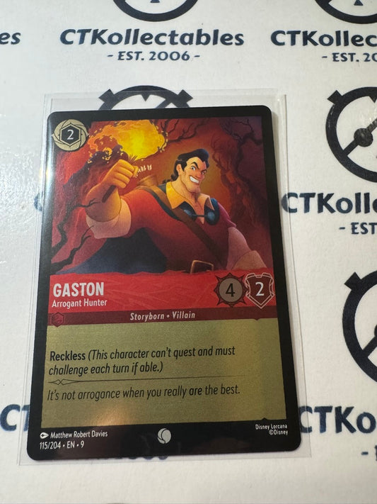 Disney Lorcana Fabled COLD FOIL  115/204 Gaston - Arrogant Hunter C