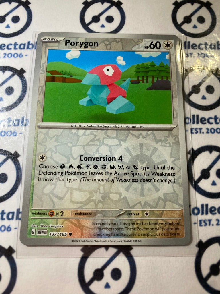 Porygon Reverse Holo #137/165 Scarlet & Violet 151 Pokemon Card