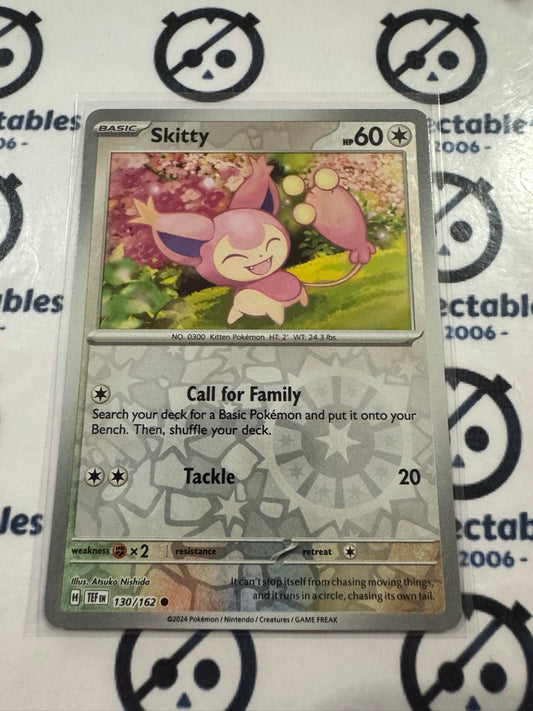 Skitty Reverse Holo Scarlet & Violet Temporal Forces # 130/162 Pokemon