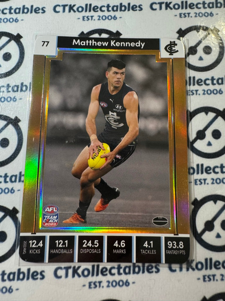 2023 AFL Teamcoach Matthew Kennedy Gold card #77 Blues