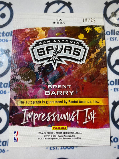 2020-21 NBA Court Kings Brent Barry Impressionist Ink Auto #10/35 Spurs