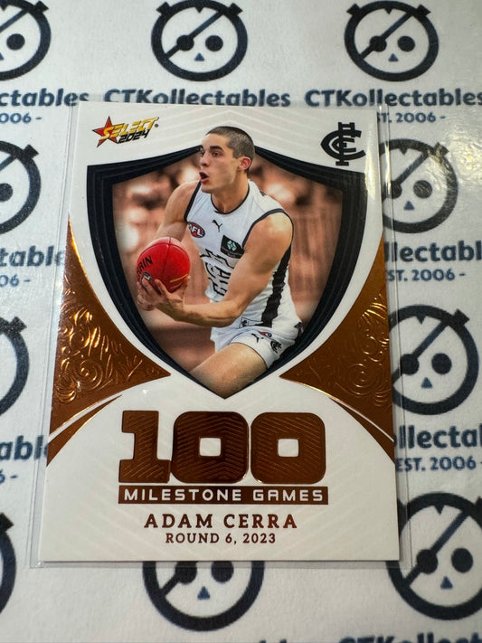 2024 AFL Footy Stars Milestone 100 Games - MG15 Adam Cerra Blues