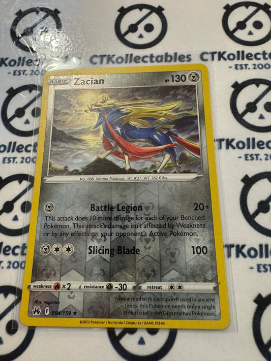 Zacian Reverse Holo #094/159 Crown Zenith Pokémon Card