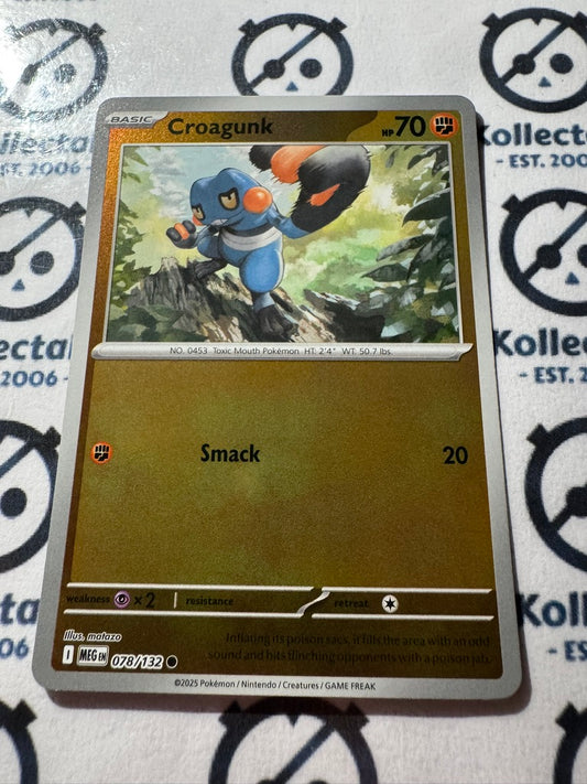 Croakgunk Reverse Holo #078/132 Mega Evolution Pokemon