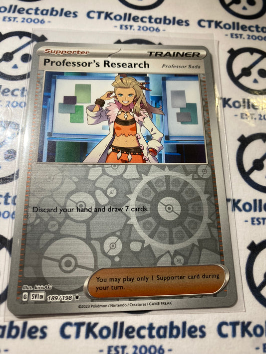 Professor's Research Reverse Holo #189/198 2023 Scarlet & Violet Pokémon TCG