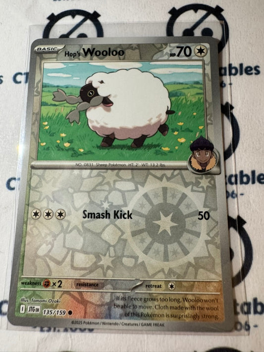 Hop's Wooloo Reverse Holo #135/159 Journey Together Pokemon Card TCG