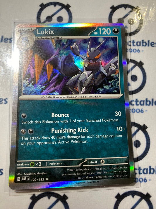 Lokix Holo Rare #122/182 2023 Scarlet & Violet Paradox Rift Pokémon