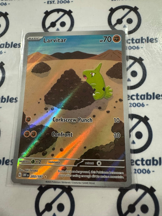 Larvitar Illustration Rare #203/197 Obsidian Flames Pokemon Card
