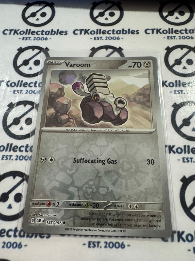 Varoom Reverse Holo #155/197 2023 Obsidian Flames Pokemon Card CTKollectables Varoom Reverse Holo #155/197 2023 Obsidian Flames Pokemon Card CTKollectables