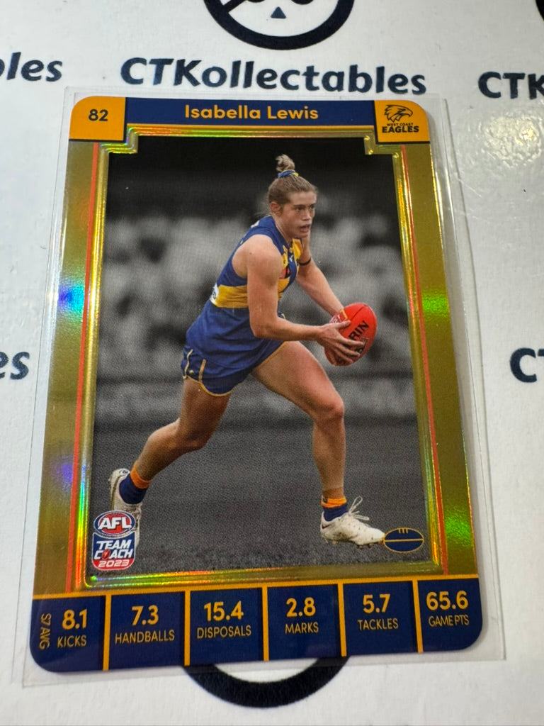 2023 AFLW Teamcoach Gold card #82 Isabella Lewis Eagles