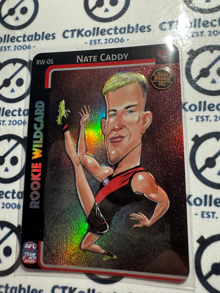 2025 AFL Teamcoach Nate Caddy Rookie Wildcard RW-05 Bombers