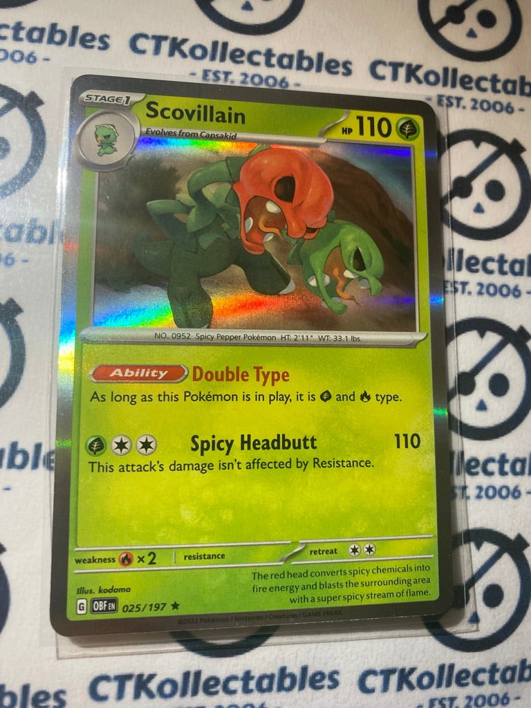 Scovillain Holo Rare #025/197 2023 Obsidian Flames Pokemon Card