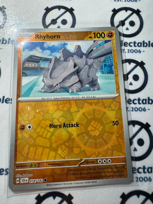 Rhyhorn Reverse Holo #074/142 Stellar Crown Scarlet & Violet Pokemon