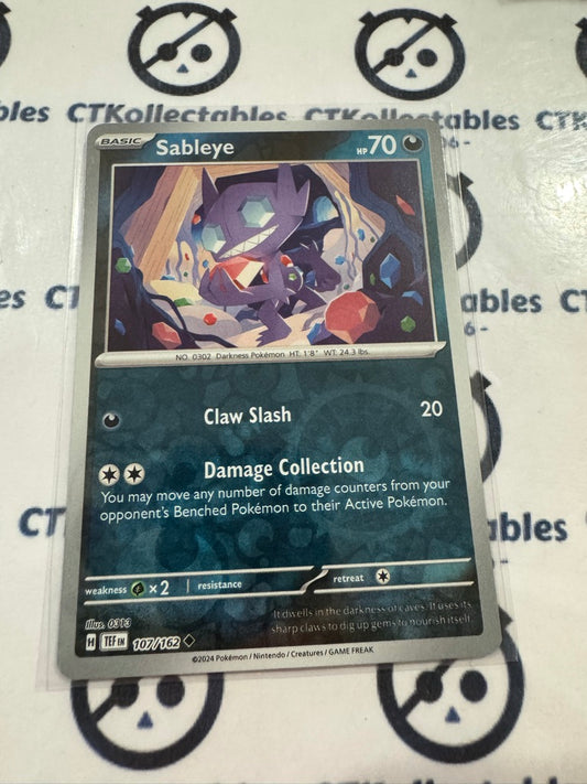 Sableye Reverse Holo Scarlet & Violet Temporal Forces # 107/162 Pokemon